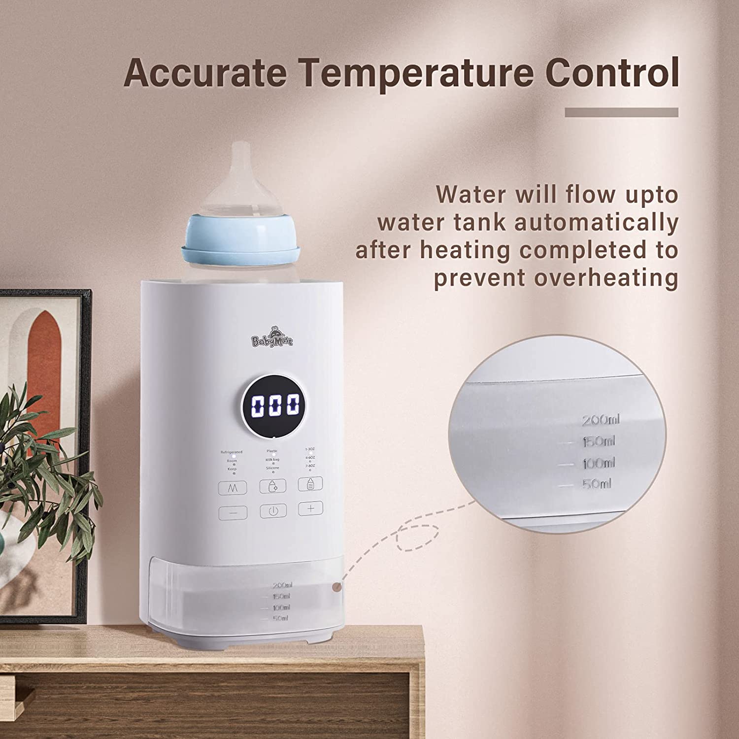 Momcozy Bottle Warmer, Fast Bottle Warmers for All Bottles with Timer,  Accurate Temperature Control and Automatic Shut-Off, Multifunctional Bottle